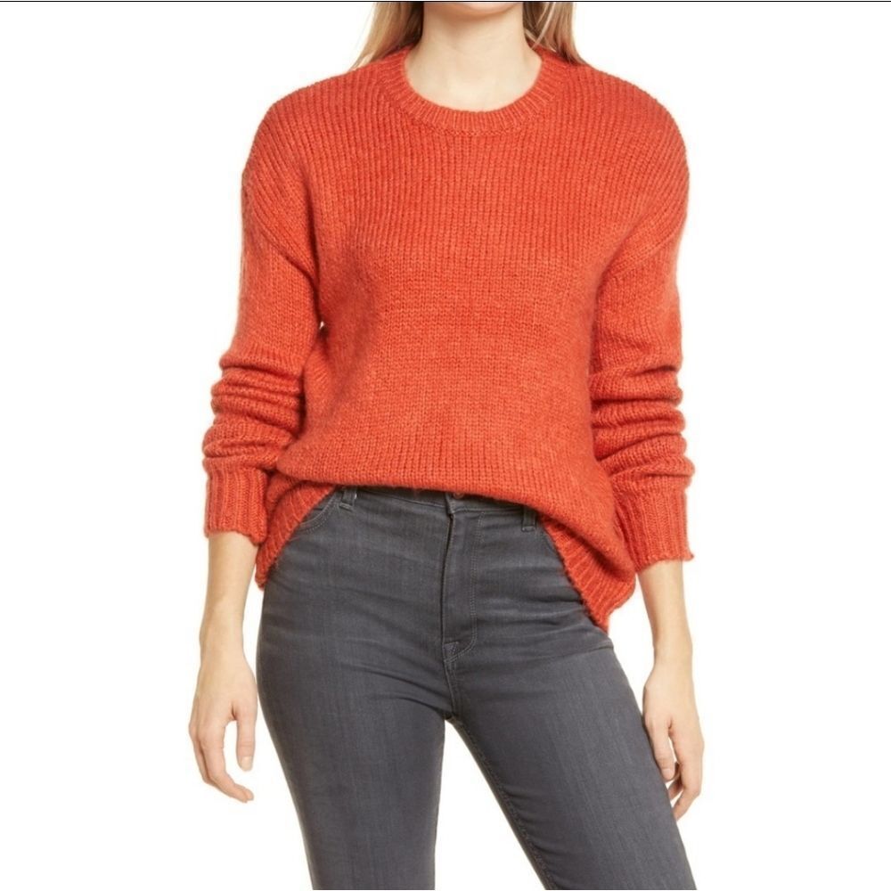 Cotton Emporium Ladies Orange Sweater - Size Large